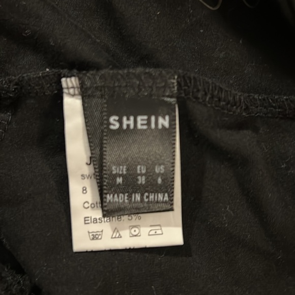 SHEIN Women’s Black Crop Top with Lace Up Back Medium - Picture 3 of 3